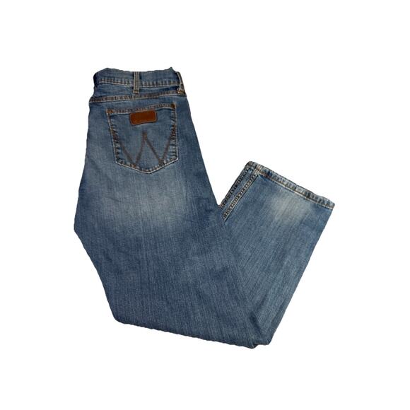 Wrangler Jeans Men38x32 (39x30.75)Blue Retro Slim Strt Distressed Cowboy Western - Picture 1 of 11